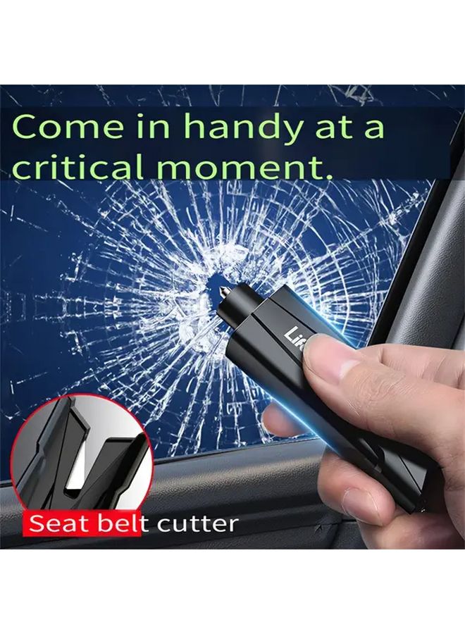Black Portable Car Safety Hammer Window Breaker Seatbelt Cutter Emergency Tool - Image 5
